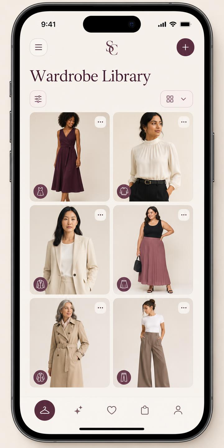 My Closet screen in the Styling Confidence app